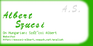 albert szucsi business card